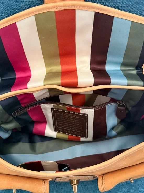 Coach Tan Leather Shoulder Bag with Gold Hardware - Picture 5 of 8